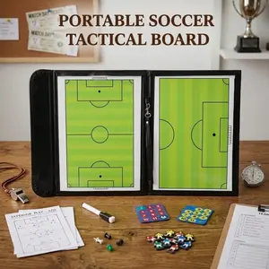 Soccer Coaching Board Soccer Coaches Clipboard Tactical Magnetic Board Kit with Dry Erase, Marker Pen and Zipper Bag
