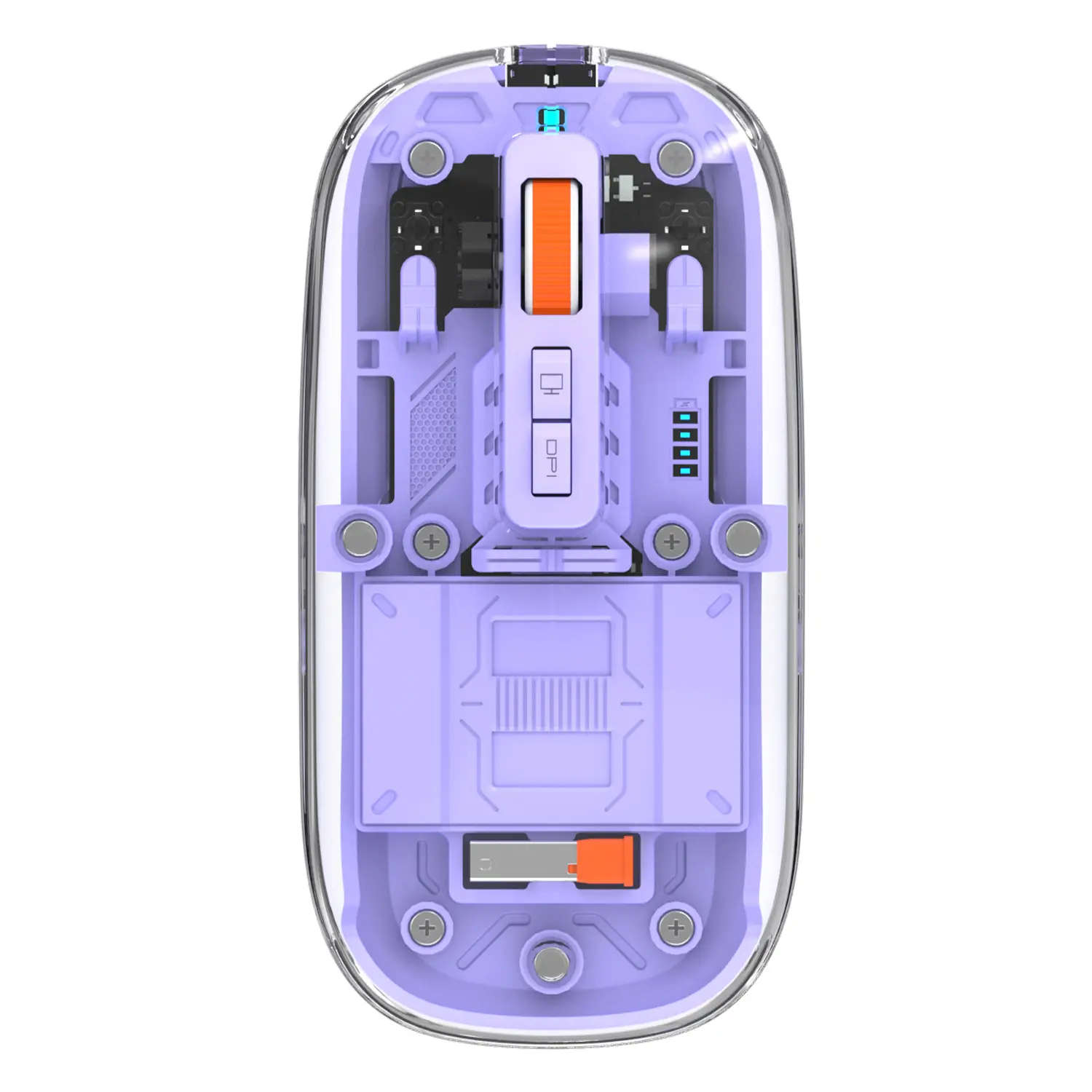 Transparent Wireless Magnetic Three-Mode Mouse for Laptop and Desktop, Bluetooth Silent Rechargeable Transparent Mouse
