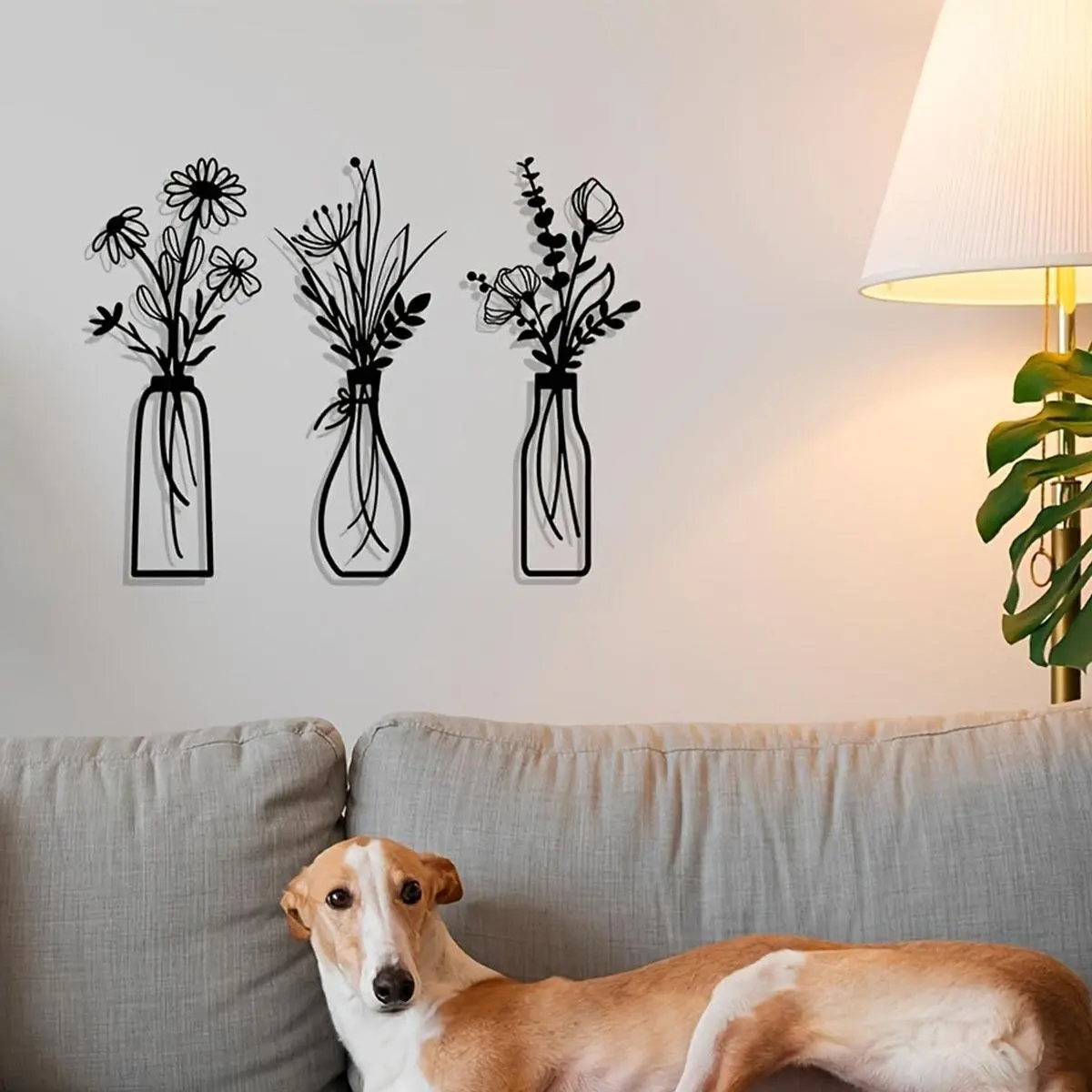 Flower Vase Pattern Metal Wall Art, 3 Counts/set Modern Wall Decor, Wall Hanging Decor for Home Living Room Bedroom Study Room, Ornaments