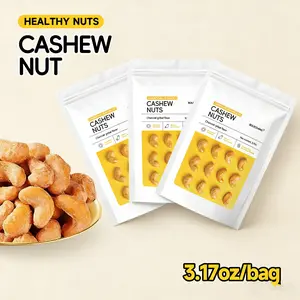 Cashews Nuts, 9.51oz/3bags, Charcoal Roasted Cashews, Crunchy, Savory, Salty-Savory, Snack Time, Healthy nuts, Healthy snacks, Party Platters, Nut Lovers Gifts, Resealable Bag