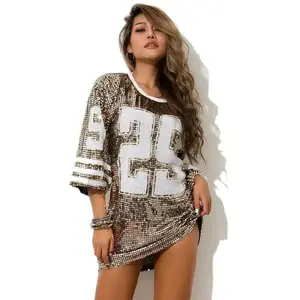 Women’s Oversized Jersey Knit Mini Dress Short Sleeve Casual Tunic Dress