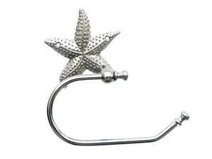360 stand Chrome Finish Hand Towel Holder - Handcrafted Model STLPH-3001-CH, 5x3x10 inch, Mountable Hook, Beach Themed Bathroom Accessory, Holds Towels