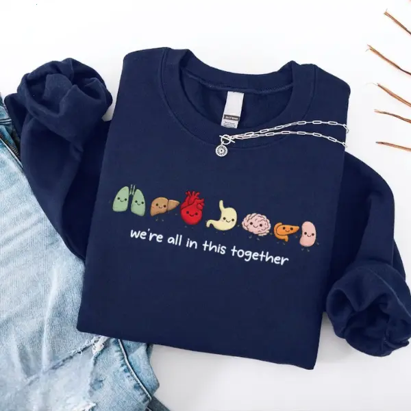 Organ Friends T-Shirt, Sweatshirt and Hoodie - Cute Healthcare Gift, Nurse, Medical Student, Organ Healthcare Graduate, Anatomy Tee, Inclusion
