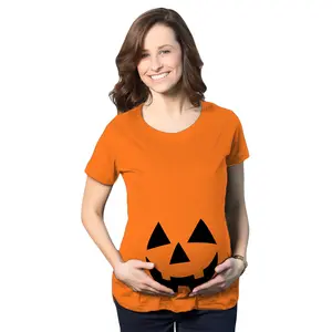 Maternity Happy Jack O Lantern Pregnancy T Shirt Cute Halloween Pumpkin Bump Tee Funny Graphic Maternity Tee Cute Pregnancy Tees With Plus Sizes Pregnant Halloween Maternity Wear Maternity Shirts Orange