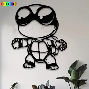 1pc Ninja Turtle Metal Wall Art,Ninja Turtle Statue Mural, Ideal Gift for Halloween, New Year, Ninja Turtle Decor Enthusiasts,  Perfect for Kids Room Wall & Garden Fence, Unique Teenage Mutant Ninja Turtle Decor