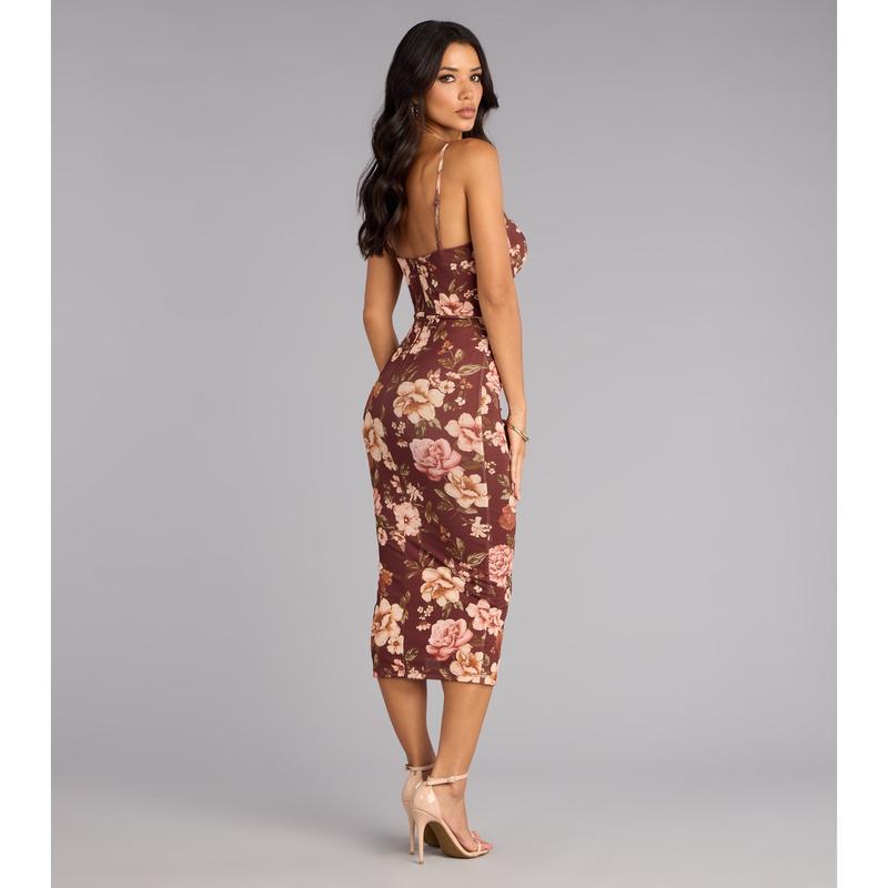 Fall Romance Mesh Midi Dress