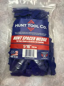 Hunt Tool Co. Pro Tile Spacer Wedge 1/16" & 1/8" Heavy-Duty Reusable Spacers for Fast Clean Accurate Tile Spacing Made in USA 250 Qty