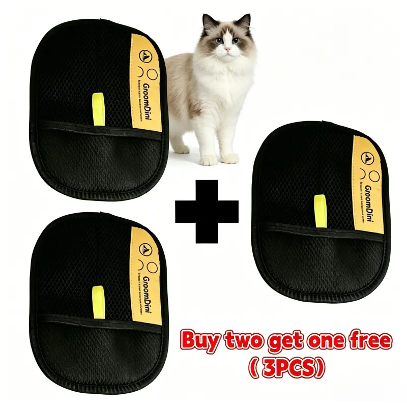(Buy 2 Get 1 Free, 3PCS Multi-Pack) Universal Anti-Static Pet Grooming Glove - Soft Deshedding Mitt for Dogs, Cats, Rabbits, Gentle Massage Lint & Laundry Fur Removal Tool, Reusable Easy-Clean Home Grooming Accessory, Buy Two Get One Free（ 3Pcs）
