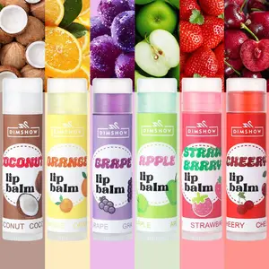 Moisturizing Fruity Lip Balm Set, 6 Counts/set Hydrating Lip Balms for Improving Lip Lines, Winter Essentials for Lip Care, Lip Moisturizer