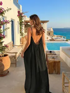 Women's Casual Backless Cami Dress | Summer Lightweight Comfy Sleeveless Dress for Beach Day & Vacation Outfit