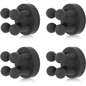 4 count   Holder Multi-Function Hook  self Adhesive Single  Hook Plug Holder for Wall for  Bathroom Kitchen Living Room Office