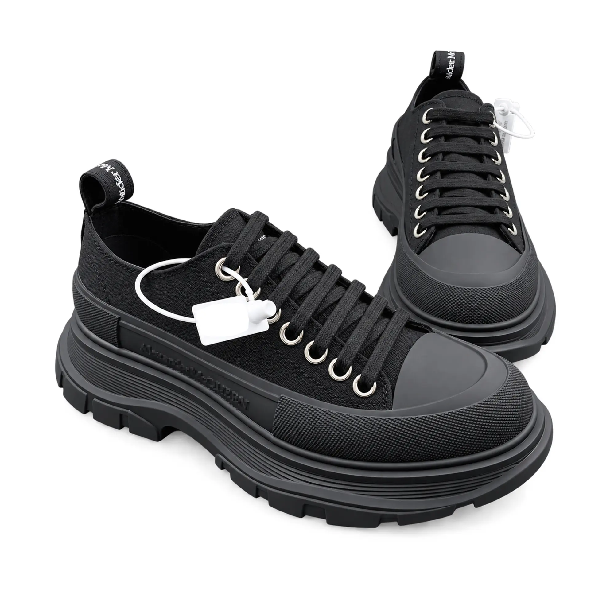Triple Black Low Lace-Up Shoes - Fashion Walking Sneakers – Stylish Casual Shoes for Daily Wear