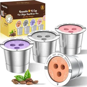 Coffee Pod:  Upgraded Stainless Steel Refillable  K Cups - 3 Holes Coffee Filters For  Coffee Maker CFP201 CFP301 CFP305 CFP307 CFP400 CFP300 (4 Pack)