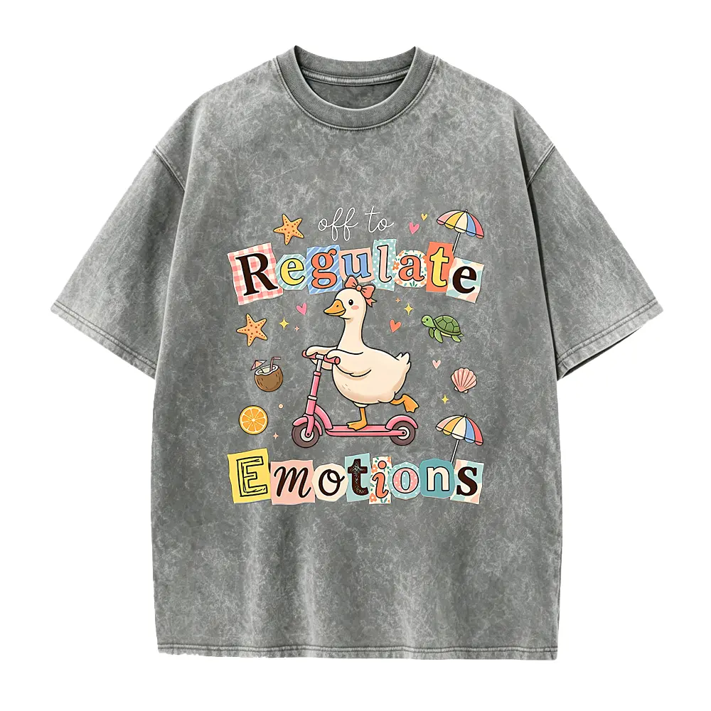 Off To Regulate Emotions Shirt, Summer Goose Shirt, Therapist Gift, Mental Health Shirt,  Summer Vibes Tee, Positivity Shirt