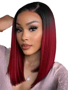 Short Bob Wig Ombre Wigs, Side Part Cosplay Party Halloween Wigs, Bowl Cut Wig, Heat Resistant Fiber, Synthetic Wigs for Women, Pre Styled Wig