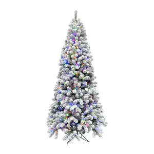 Fraser Hill Farm 7.5 Ft. Flocked Silverton Fir Christmas Tre