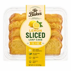 JO BAKES Lemon Loaf Cake, 12 oz, 8 Pre-Sliced Pieces, Soft & Moist Bakery Dessert