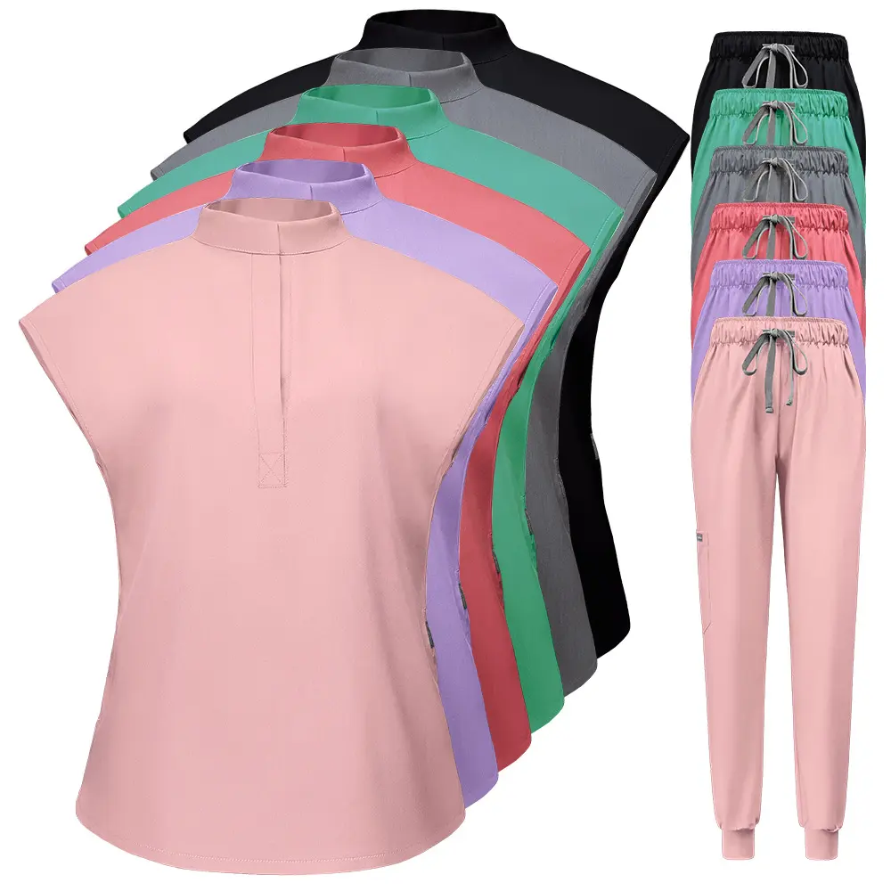 Medical Uniform Scrubs, Stretchable, Quick-drying, Unisex Workwear, for Doctors, Nurses, Beauty Salons