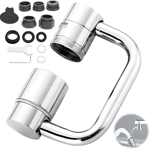 1080° Universal Rotating Water Faucet with Splashproof Joint - Mechanical Arm Design, 304 Stainless Steel, Ideal for Kitchen and Bathroom Use, Kitchen Faucet | Modern Faucet | Durable Faucet