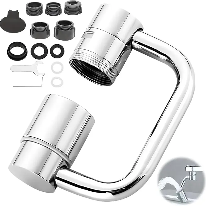 1080° Universal Rotating Water Faucet with Splashproof Joint - Mechanical Arm Design, 304 Stainless Steel, Ideal for Kitchen and Bathroom Use, Kitchen Faucet | Modern Faucet | Durable Faucet