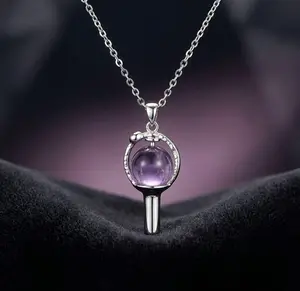 CELIKY US Aesthetic KPop Light Stick Clavicular Necklace - Culturally-Inspired Silver Plated Minimalist Choker, Fandom Accessory Gift for Her (Necklace Only, Box Not Included), Clavicular Necklaces, Culturally-Inspired Necklaces