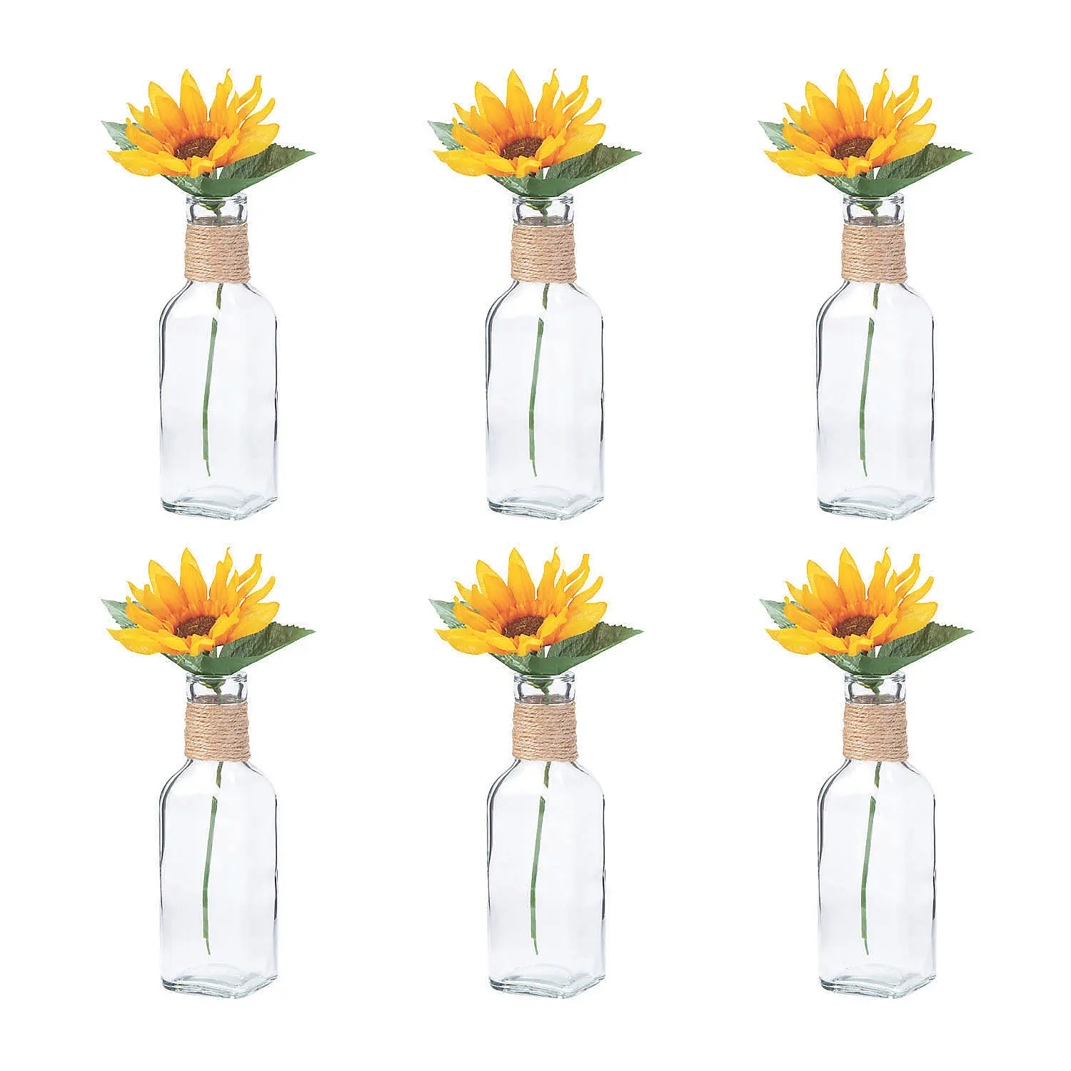 Rustic Sunflower Centerpiece Kit for 6 Tables - 12 Pc., Decor, Party Decor Set