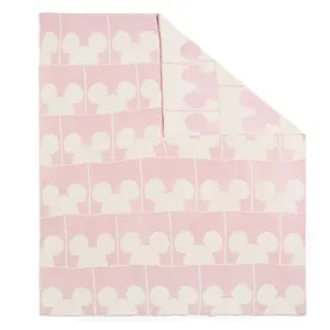 Disney Store Mickey Mouse Icon Throw Blanket – Pink/White