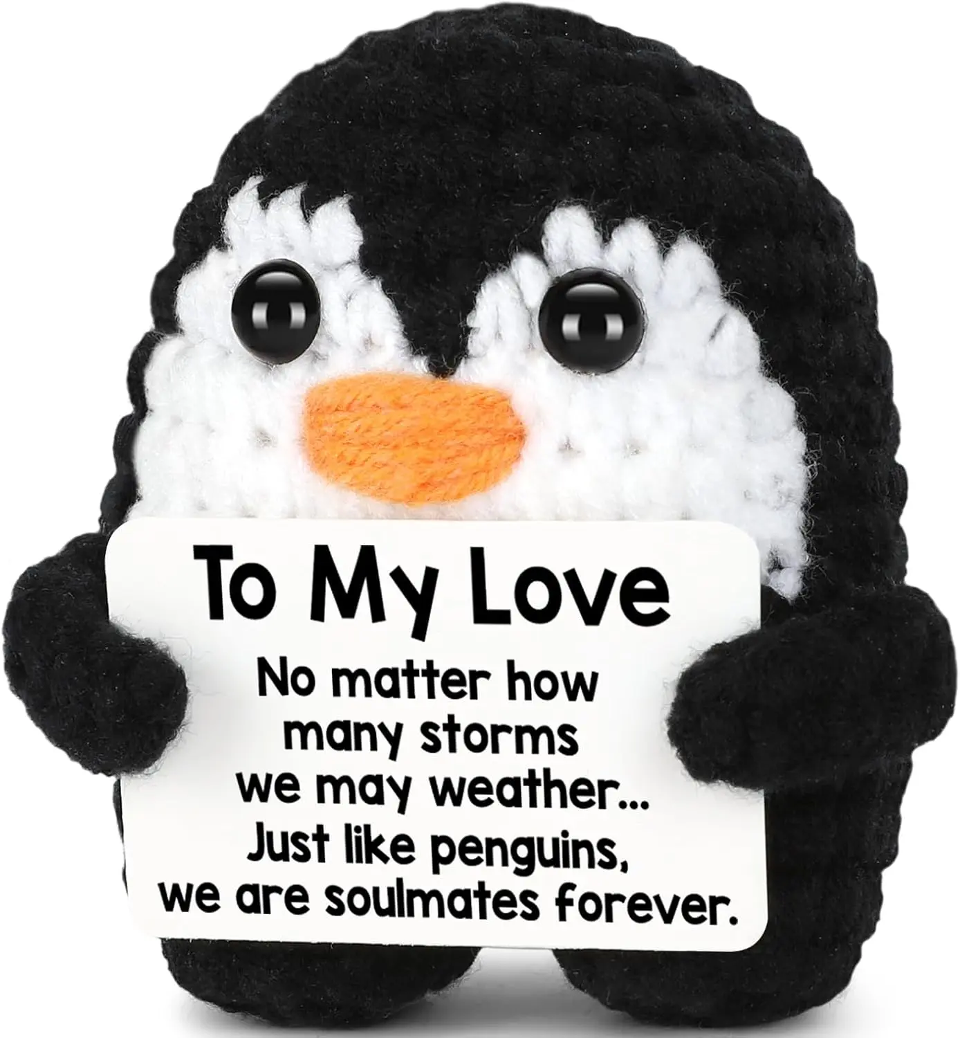 Gifts for Him Her Boyfriend Girlfriend, To My Love Handmade Crochet Mini Penguin Anniversary Birthday Gifts for Women Men, Romantic Valentines I Love You Gifts for Wife Husband Couples Fathers Day