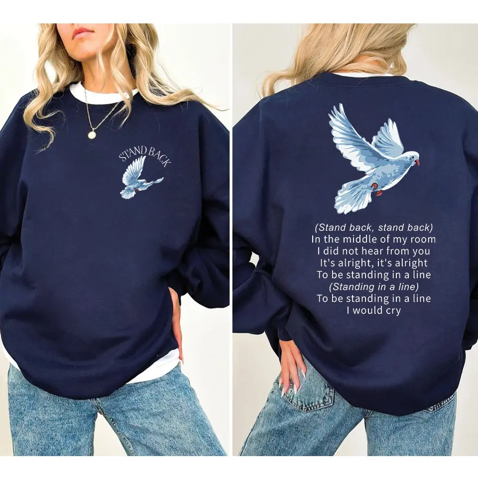 Stand Back Lyrics T-Shirt, Retro Music Tee, 80s Song Lyric Sweatshirt for Fans,  Cotton, Short Sleeve, Casual Style - Top, Womenswear