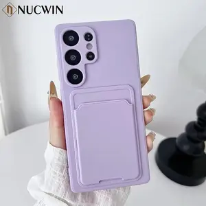 Luxury Card Bag Wallet Case for Samsung Galaxy S26 Ultra S24 23 22 S25 Ultra Plus S24FE NOTE10 Ultra Thin Shockproof Soft Cover