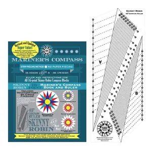Skinny Robin 16 Point Mariner's Compass Book and Ruler Combo