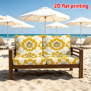 1/2/8/10/12PCS Sofa Cushion Covers, Yellow Floral Print Pillow Covers (Inserts Not Included). 2D flat printed elastic seat covers, removable & washable, all-season use for indoor, outdoor, patio, terrace and beach.