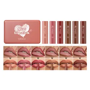 Qibest Matte Rotating Lipstick Pen,Long-Lasting Easy Application,Natural Waterproof, Non-Sticky, 6Colors Available, Daily Commute Use