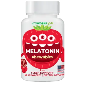 VitaWorks Kids Melatonin Chewable with L theanine, 1mg, 120 count