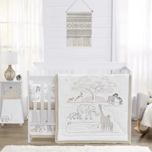 Sweet Jojo Designs Jungle Safari Animals Boy Girl Gender Neutral Baby Crib Bedding Set Infant Nursery Room BreathableBaby Breathable Mesh Crib Liner Blanket Fitted Sheet Skirt 6p Elephant Serengeti