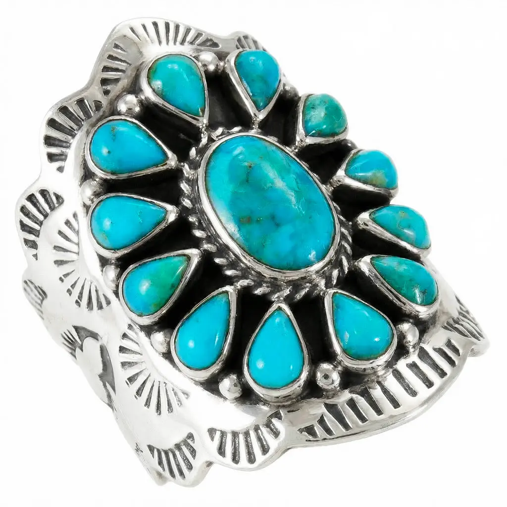 Turquoise Ring Sterling Silver R2413-C75 Turquoise Ring Sterling Silver R2413-C75