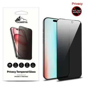 Baseline Privacy Full Coverage Tempered Glass Screen Protector for Apple iPhone 17 Pro Max Black 9H Hardness Anti-Spy Full Coverage Privacy Protection