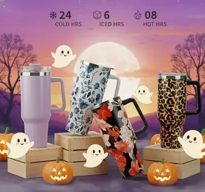 SYACOT 40 oz Tumbler with Handle and Straw Stainless Steel Insulated Tumbler Leak Proof Lid and Straw Lid Reusable Travel Mug Coffee Mug Cup Dishwasher Safe Keep Drinks Cold and Hot Drinkware Flasks mens gifts Portable Washable