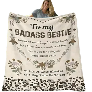 Flannel High-Definition Printed Blanket, Sister Gift, BFF Gift, Best Friend Gift, Gift, Decor, Suitable for Sofa, Bed, Travel, Outdoor, Comfortable, Office, Flannel Blanket, Small Cover, Nap Mat, Air Conditioning Blanket