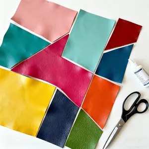 Multicolor 450g DIY Leather Material | Natural Imperfections Genuine Cowhide Leather Pieces | 1.1-1.9mm Thick | Random Color(Black, Red, White, Blue, Gray, Purple, Brown, Green, Yellow)