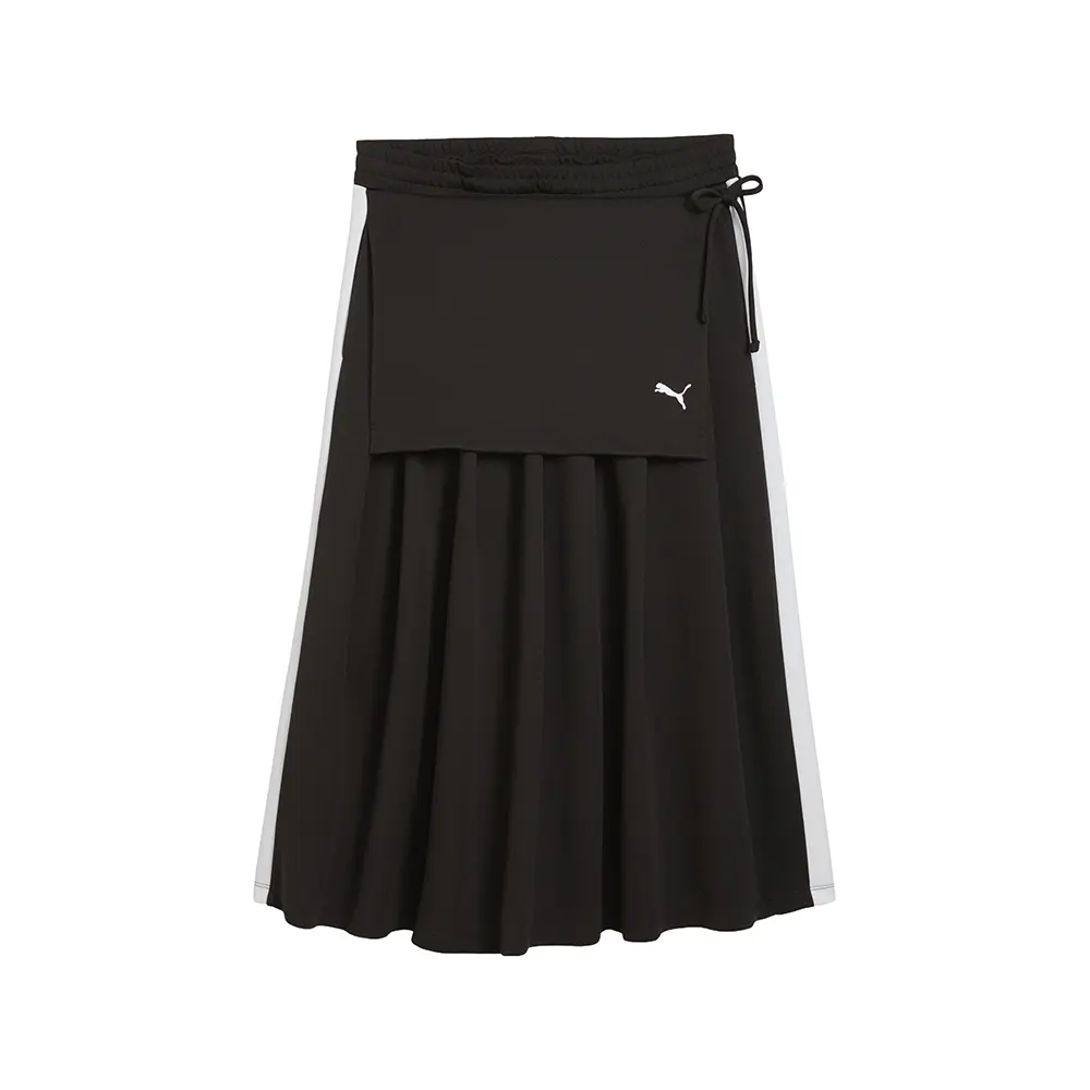PUMA Womens T7 Midi Pleated Skirt Casual Casual - Black