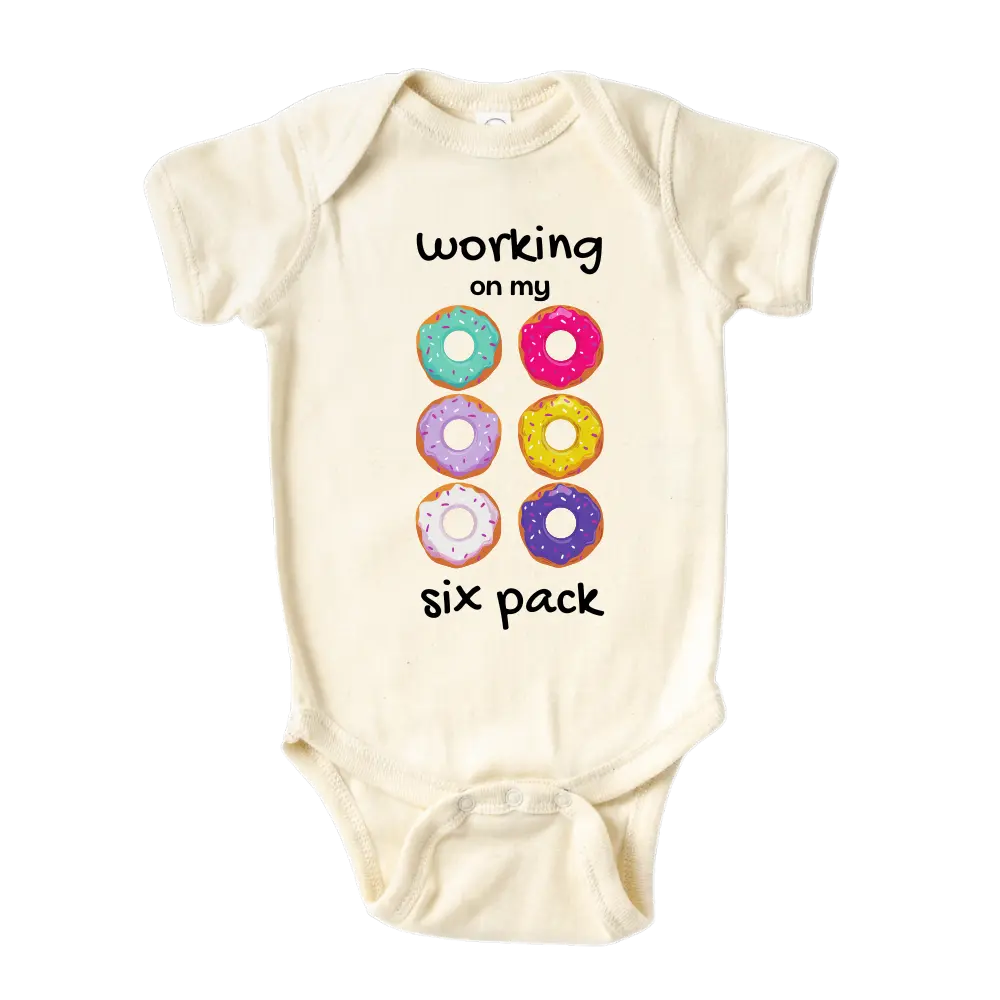 Donut Kids Tshirt Baby Onesie® Working On My Six Pack Baby Bodysuit Newborn Outfit