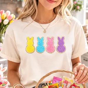 'Easter Peeps' Chenille Letter Patch T-Shirt