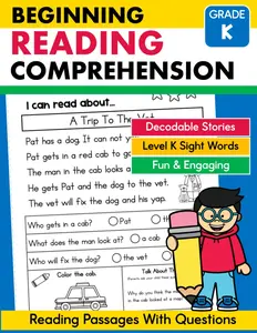 Beginning Reading Comprehension For Kindergarten Workbook Vol. 2: Sight Word Reading Passages with Comprehension Questions for Emergent Readers (Comprehension Builders)