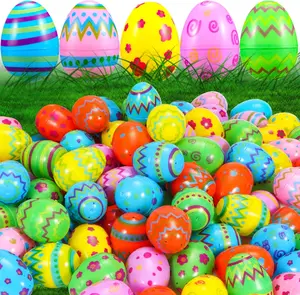 72 PCS Easter Eggs Plastic Easter Eggs Fillable Easter Egg Bulk for Kids Easter Hunt/Event, Easter Gifts Party Favor, Easter Basket Stuffers, Empty Easter Eggs