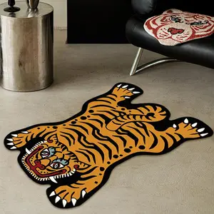 Tiger Pattern Carpet, 1 Count Non-slip Soft Comfortable Plush Mat, Washable Area Rug for Home Living Room Bedroom Hotel Dormitory