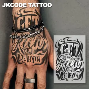 Half Permanent Tattoo, Lucky Totem Graffiti Design, Rich Hip-Hop Style Neck Tattoo, Unisex Waterproof Body Art, Temporary Plant Tattoos, Tattoo Paper, Waterproof Realistic Tattoos, Temporary Fake Tattoo