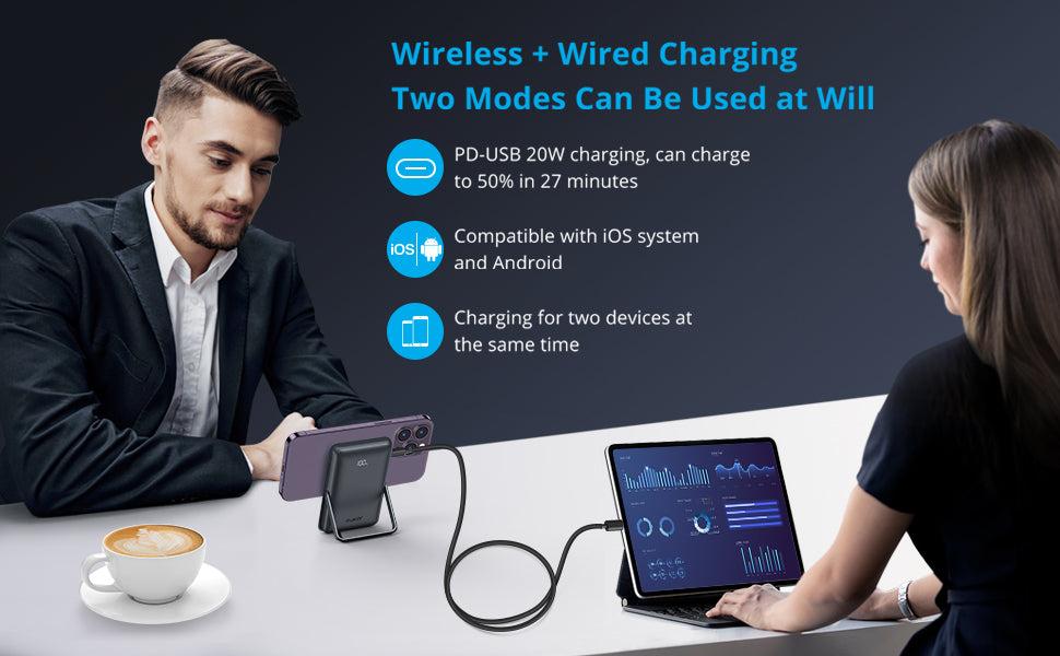 【GARVEE】10000mAh MagSafe Wireless Charger - PD 20W Fast Charging Station with Smart LED Display & Adjustable Stand - Compatible with iPhone 14/13/12 Pro Max/Mini, Galaxy S23 - Travel Essential for Office/College 【GARVEE】10000mAh MagSafe Wireless Charger - PD 20W Fast Charging Station with Smart LED Display & Adjustable Stand - Compatible with iPhone 14/13/12 Pro Max/Mini, Galaxy S23 - Travel Essential for Office/College