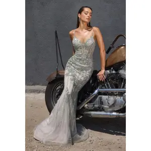 Cinderella Divine -CR383 Evening gown designed with delicate spaghetti straps and sweetheart neckline.