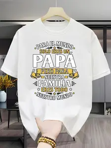 Para El Mundo Solo Eres Un Papa Shirt Spanish Dad Graphic Tee Fathers Day Gift for Papa Family Love Tshirt Casual Short Sleeve Funny Quote Top Birthday Present for Dad Husband Vintage Retro Unisex Summer Fashion Apparel Wear